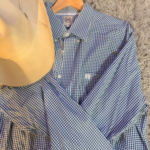 Cinch long sleeve western shirt, XL, blue and white geometric design